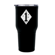Load image into Gallery viewer, 1st Marine Division (1st MARDIV) USMC Unit logo tumbler, 1st MARDIV Tumbler, 1stMARDIV USMC, Marine Corp gift ideas, USMC Gifts
