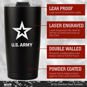 Black 20 ounce Army Tumbler Travel Mug