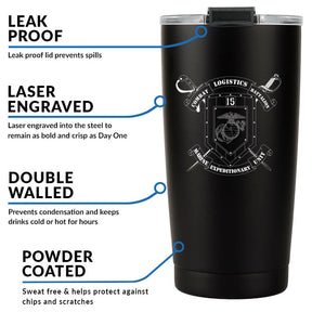 Combat Logistics Battalion-15 (CLB-15) Laser Engraved Unit Logo 20 Oz Tumbler