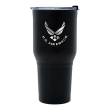 Load image into Gallery viewer, 30 oz Air Force Black Double Wall Vacuum Insulated Stainless Steel Air Force Tumbler
