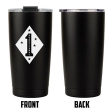 Load image into Gallery viewer, 1st Marine Division (1st MARDIV) USMC Unit logo tumbler, 1st MARDIV Tumbler, 1stMARDIV USMC, Marine Corp gift ideas, USMC Gifts
