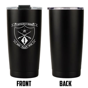 1st Battalion 5th Marines USMC Unit Logo tumbler, 1st Battalion 5th Marines  (1/5 USMC Unit) coffee cup, 1st Battalion 5th Marines USMC, Marine Corp gift ideas, USMC Gifts for women or men- 20 Oz