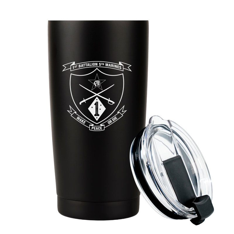 1st Battalion 5th Marines USMC Unit Logo tumbler, 1st Battalion 5th Marines  (1/5 USMC Unit) coffee cup, 1st Battalion 5th Marines USMC, Marine Corp gift ideas, USMC Gifts for women or men- 20 Oz