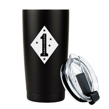Load image into Gallery viewer, 1st Marine Division (1st MARDIV) USMC Unit logo tumbler, 1st MARDIV Tumbler, 1stMARDIV USMC, Marine Corp gift ideas, USMC Gifts
