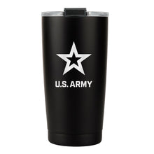 Load image into Gallery viewer, Black 20 ounce Army Tumbler Travel Mug
