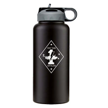 Load image into Gallery viewer, First Tank Battalion USMC Unit logo water bottle, 1st Tank Battalion hydroflask, 1st Tank Bn USMC, Marine Corp gift ideas, USMC Gifts for women flask, big USMC water bottle, Marine Corp water bottle 
