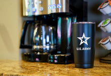 Load image into Gallery viewer, Black 20 ounce Army Tumbler Travel Mug
