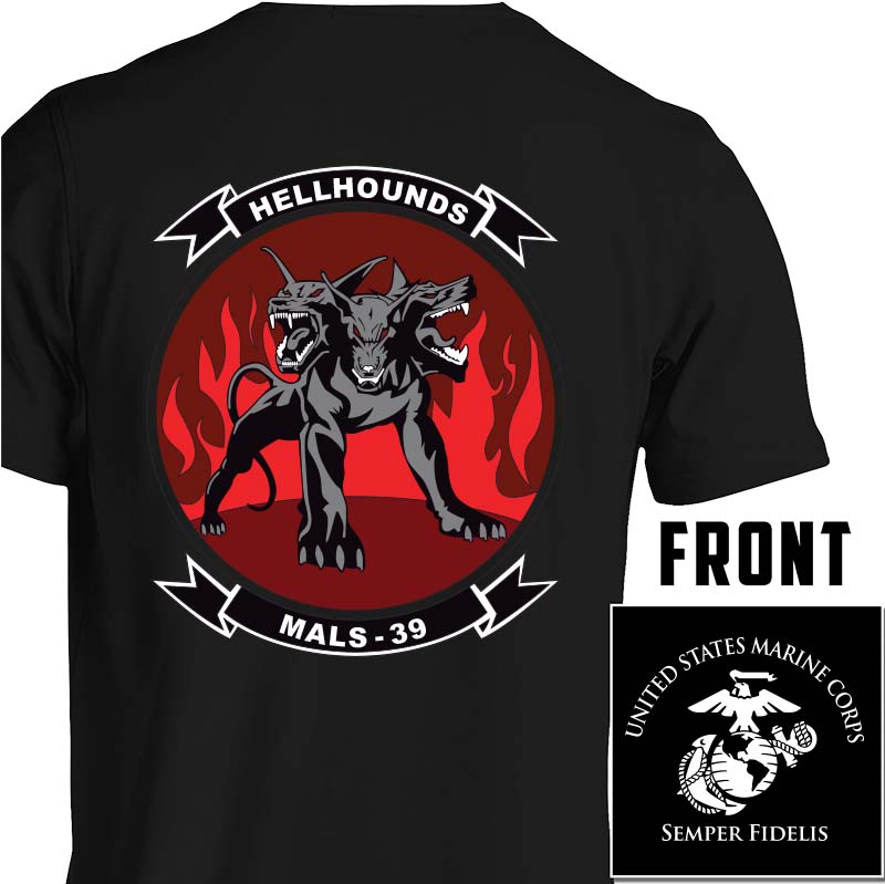 MALS-39 USMC Unit T-Shirt (Hellhounds Version)