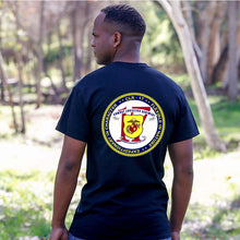 Load image into Gallery viewer, Combat Logistics Regiment Unit Logo Black Short Sleeve T-Shirt

