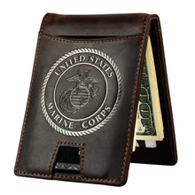 Load image into Gallery viewer, USMC Leather RFID Blocking Wallet
