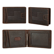 Load image into Gallery viewer, American Flag RFID-Blocking Leather Wallet
