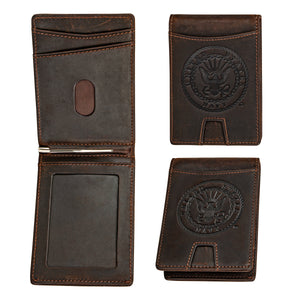 Navy Leather RFID Blocking Wallet