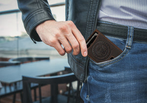 Navy Leather RFID Blocking Wallet