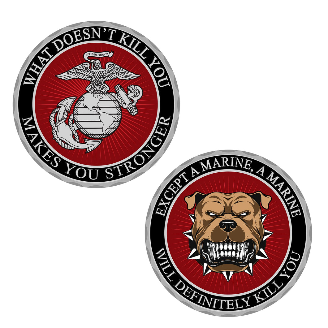 USMC What Doesn't Kill You Challenge Coin