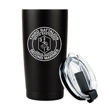 Load image into Gallery viewer, Third Battalion Second Marines (3/2) USMC Unit logo tumbler, 3rd Battalion 2nd Marines USMC Unit Logo Coffee cup, 3d Bn 2nd Marines USMC, Marine Corp gift ideas, USMC Gifts for men or women 20 Oz Tumbler
