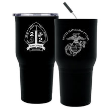 Load image into Gallery viewer, 2d Battalion 2nd Marines (2/2) USMC Unit logo tumbler, Second Battalion Second Marines coffee cup, Second Battalion Second Marines USMC, Marine Corp gift ideas, USMC Gifts for women 30 Oz Tumbler
