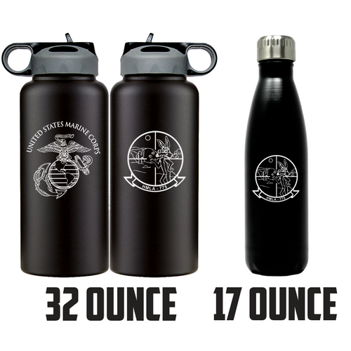 Marine Light Helicopter Attack Squadron 775 USMC Unit logo water bottle, HMLA-775 Unit Logo hydroflask, HMLA-775 USMC, Marine Corp gift ideas, USMC Gifts for women or men