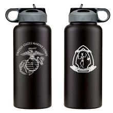 Load image into Gallery viewer, Bravo Company 1st Battalion 2d Marines USMC Unit logo water bottle, Bravo Company First battalion Second Marines Unit Logo hydroflask, 1/2 Blackbeard USMC, Marine Corp gift ideas, USMC Gifts for women 32 Oz Water bottle
