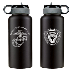 Third Battalion Fourth Marines Unit Logo water bottle, 3d Bn 4th Marines hydroflask, 3/4 Marines, USMC, Marine Corp gift ideas, USMC Gifts for men or women 32 Oz