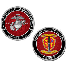 Load image into Gallery viewer, Third battalion Seventh Marines, USMC 3/7 Unit Coin, 3rdBn 7th Marines Unit Coin, 3rd Battalion 7th Marines
