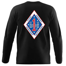 Load image into Gallery viewer, 1st Combat Engineer Battalion Long Sleeve T-Shirt, 1st CEB long sleeve t-shirt, USMC 1st CEB unit t-shirt
