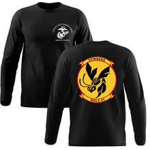 Load image into Gallery viewer, MALS-31 USMC long sleeve Unit T-Shirt, MALS-31, USMC gift ideas for men, USMC unit gear, MALS-31 logo, Marine Aviation Logistics Squadron 31 logo, Marine Corp gifts men or women 
