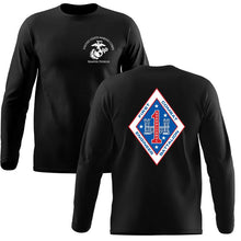 Load image into Gallery viewer, 1st CEB USMC long sleeve Unit T-Shirt, 1st CEB logo, USMC gift ideas for men, Marine Corp gifts men or women
