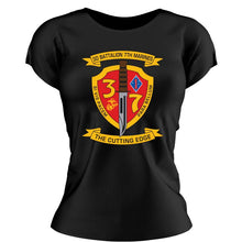 Load image into Gallery viewer, 3rd Bn 7th Marines Women&#39;s USMC Unit T-Shirt, 3rd Bn 7th Marines logo, USMC gift ideas for women, Marine Corps gifts women
