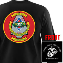 Load image into Gallery viewer, 1st LAR USMC long sleeve Unit T-Shirt, 1st Light Armored Reconnaissance logo, USMC gift ideas for men, Marine Corp gifts men or women 1st LAR Unit Logo, 1st Light Armored Reconnaissance 
