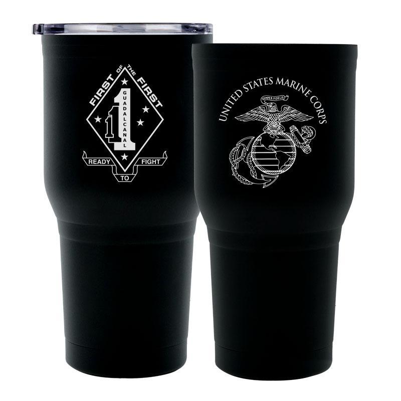 1st Battalion 1st Marines (1/1) USMC Unit logo tumbler, First Battalion Second Marines coffee cup, First Battalion First Marines USMC, Marine Corp gift ideas, USMC Gifts for women  30 Oz Tumbler