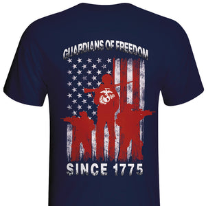 guardians of freedom since 1775 marines USMC navy t-shirt