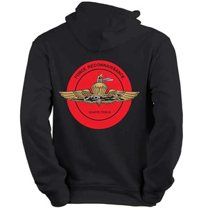 Force Recon Unit Logo Black Sweatshirt, Force Reconnaissance Unit Logo Black Hoodie