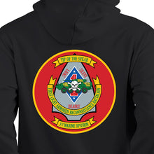 Load image into Gallery viewer, 1st LAR Unit Black Sweatshirt, 1st LAR unit Hoodie, 1st light armored reconnaissance Battalion unit hoodie, usmc unit gear
