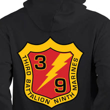 Load image into Gallery viewer, 3rd Bn 9th Marines USMC Unit hoodie, 3rdBn 9th Marines logo sweatshirt, USMC gift ideas, Marine Corp gifts women or men, USMC unit logo gear, USMC unit logo sweatshirts 

