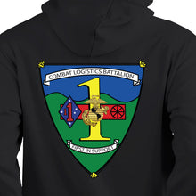 Load image into Gallery viewer, Combat Logistics Battalion 1 USMC Unit hoodie, CLB-1 USMC Unit Logo sweatshirt, USMC gift ideas, Marine Corp gifts women or men, USMC unit logo gear, USMC unit logo sweatshirts 
