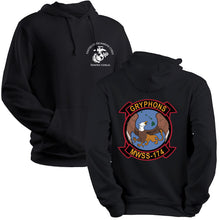 Load image into Gallery viewer, MWSS-174 USMC Unit hoodie, Marine Wing Support Squadron 174 logo sweatshirt, USMC gift ideas for men, Marine Corp Gifts Men or Women
