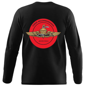 Force Recon Unit Logo Black Long Sleeve T-Shirt