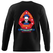 Load image into Gallery viewer, 2nd Reconnaissance Bn USMC long sleeve Unit T-Shirt, 2nd Reconnaissance Bn logo, USMC gift ideas for men, Marine Corp gifts men or women 2nd Recon Bn
