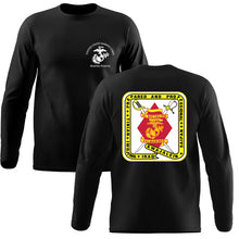 Load image into Gallery viewer, 2d Battalion 23rd Marines Unit Logo Black Long Sleeve T-Shirt
