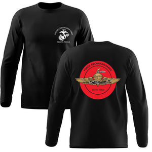 Force Recon Unit Logo Black Long Sleeve T-Shirt