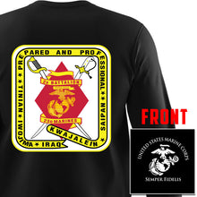 Load image into Gallery viewer, 2d Battalion 23rd Marines Unit Logo Black Long Sleeve T-Shirt
