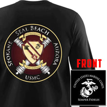 Load image into Gallery viewer, 5th Bn 14th Marines USMC long sleeve Unit T-Shirt, 5th Bn 14th Marines, USMC gift ideas for men, USMC unit gear, 5th Bn 14th Marines logo, 5th Battalion 14th Marines logo, Marine Corp gifts men or women 
