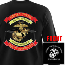 Load image into Gallery viewer, 2d Supply Bn Long Sleeve USMC Long Sleeve T-Shirt, 2d Supply Bn logo gear, 2nd Supply Battalion Marines gift ideas
