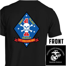 Load image into Gallery viewer, 1st Recon Bn Unit T-Shirt, 1st Reconnaissance Battalion unit t-shirt, usmc custom unit gear, usmc unit t-shirt 
