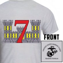 Load image into Gallery viewer, 7th Engineer Support Battalion USMC Unit T-Shirt, 7th ESB USMC Unit Logo, USMC gift ideas for men, Marine Corp gifts men or women
