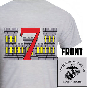 7th Engineer Support Battalion USMC Unit T-Shirt, 7th ESB USMC Unit Logo, USMC gift ideas for men, Marine Corp gifts men or women