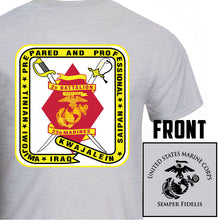 Load image into Gallery viewer, 2d Battalion 23rd Marines Unit Logo Heather Grey Short Sleeve T-Shirt
