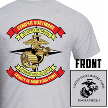 Load image into Gallery viewer, Second Supply Battalion USMC Unit T-Shirt, 2d Supply Bn USMC Unit Logo, USMC gift ideas for men, Marine Corp gifts men or women
