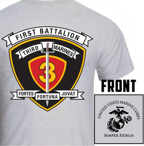 1st Bn 3rd Marines USMC Unit T-Shirt, 1st Bn 3rd Marines logo, USMC gift ideas for men, Marine Corp gifts men or women 1st Bn 3rd Marines