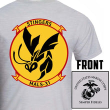 Load image into Gallery viewer, Marine Aviation Logistics Squadron 31 (MALS-31) USMC Unit T-Shirt, MALS-31 logo, USMC gift ideas for men, Marine Corp gifts men or women MALS-31
